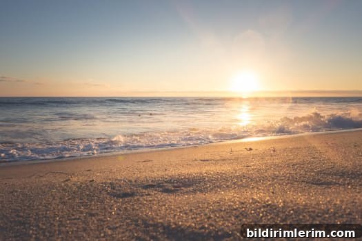 Beach stroll at sunset