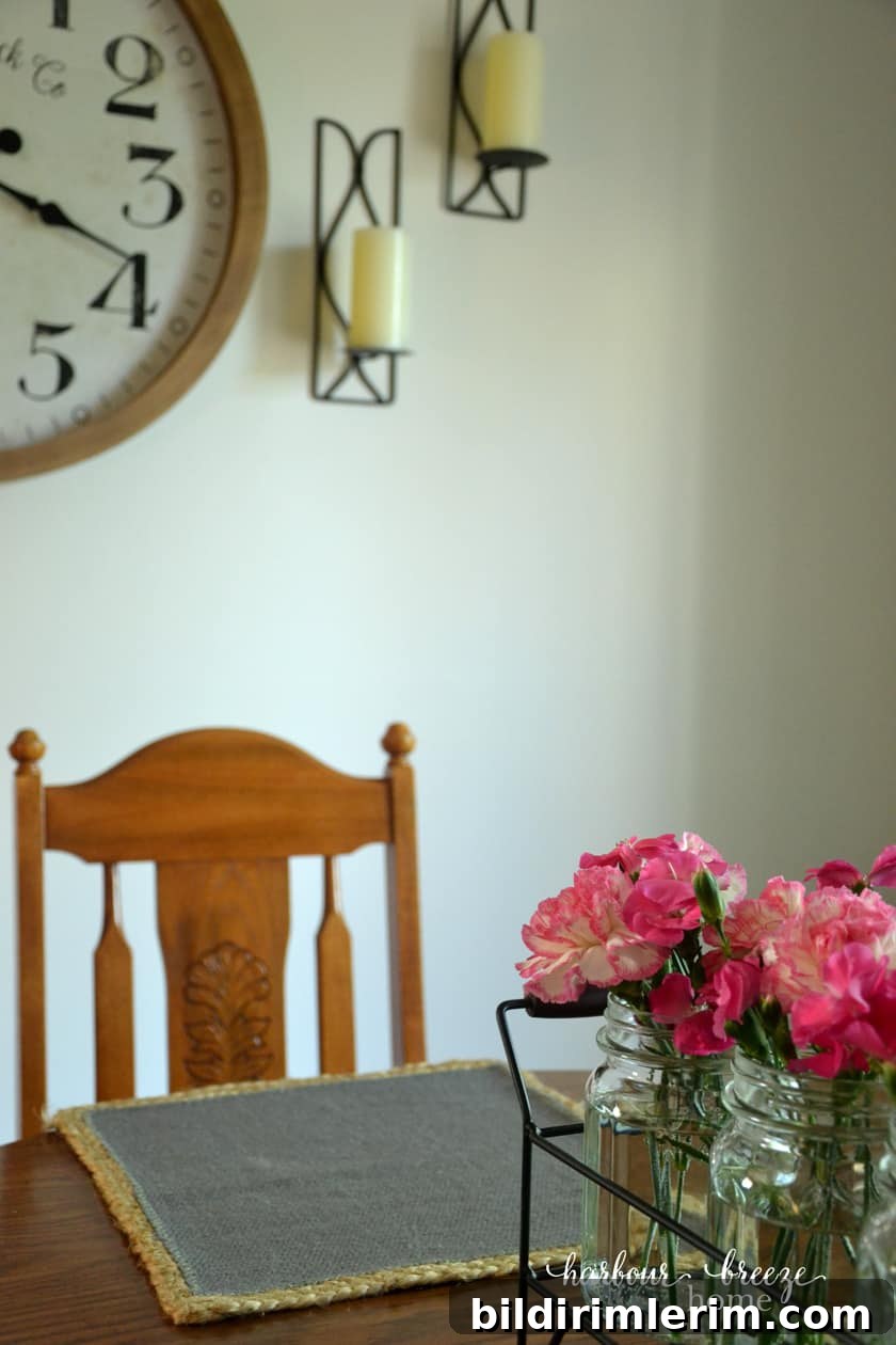 Kitchen Makeover Reveal: Affordable Before and After 11 Large clock adds warmth