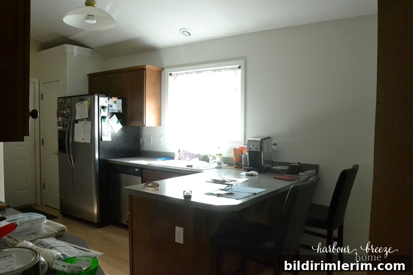 Kitchen Makeover Reveal: Affordable Before and After 5 Painted area and removed cabinet