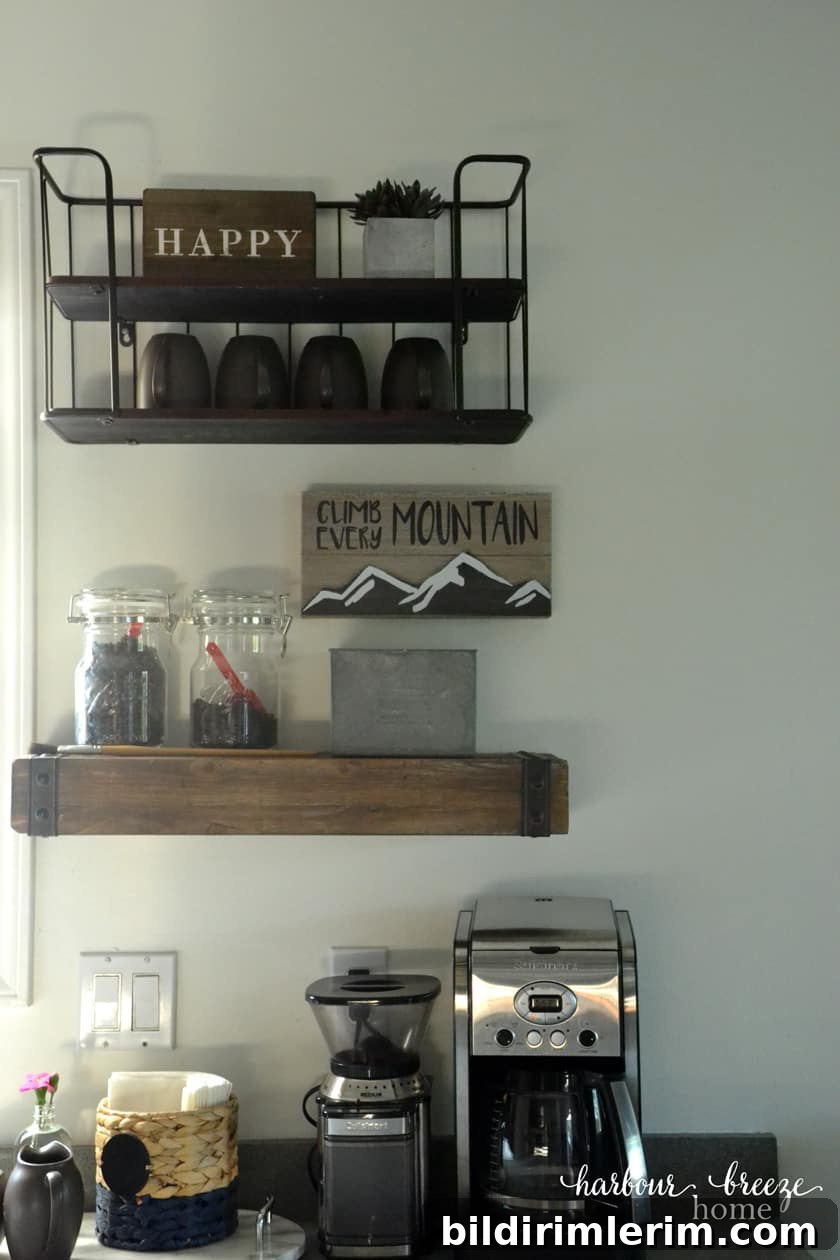 Kitchen Makeover Reveal: Affordable Before and After 7 Shelves added for texture and character