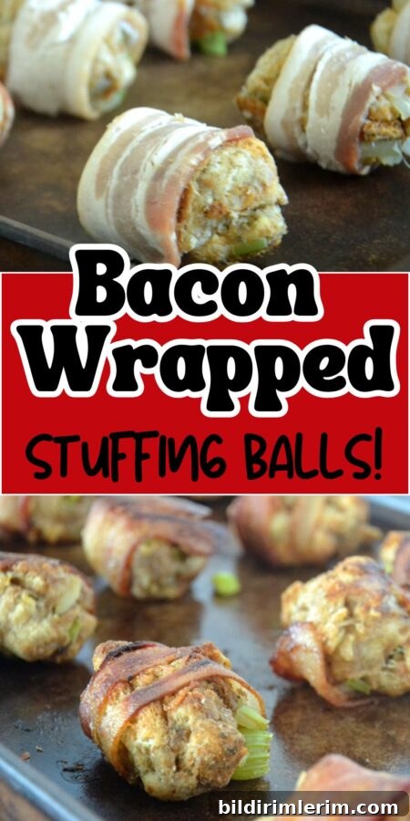Finished bacon wrapped stuffing balls