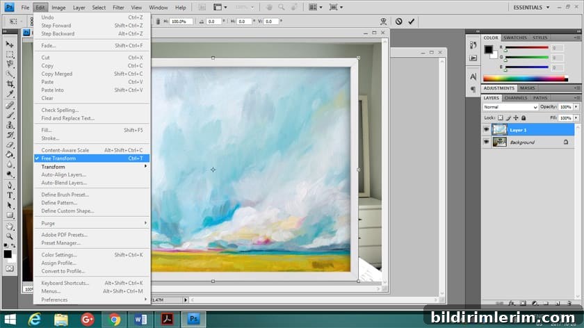 Scale and position art in Photoshop