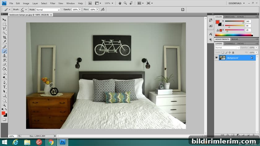Open room photo in Photoshop