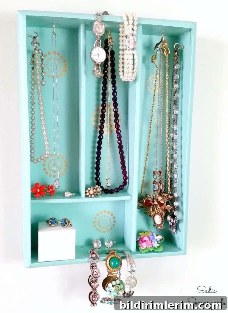 recycled silverware tray turned jewelry organizer