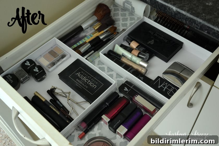 makeup drawer organization