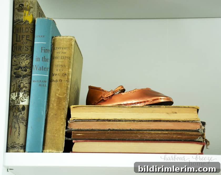 Old books used for farmhouse style bookcases 