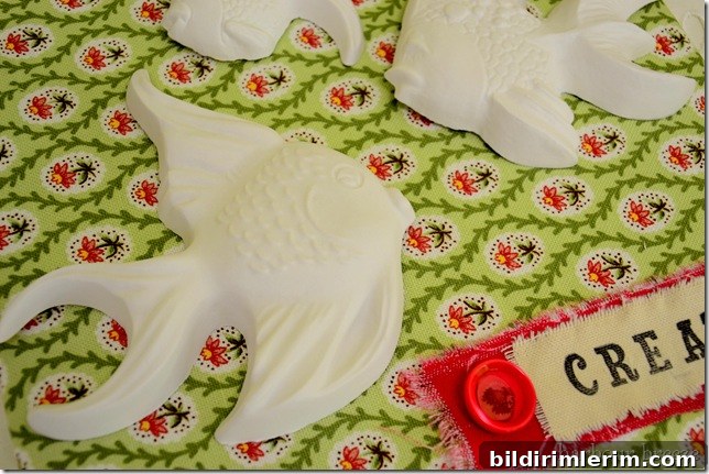 plaster of paris fish shapes that can be hung up on a wall