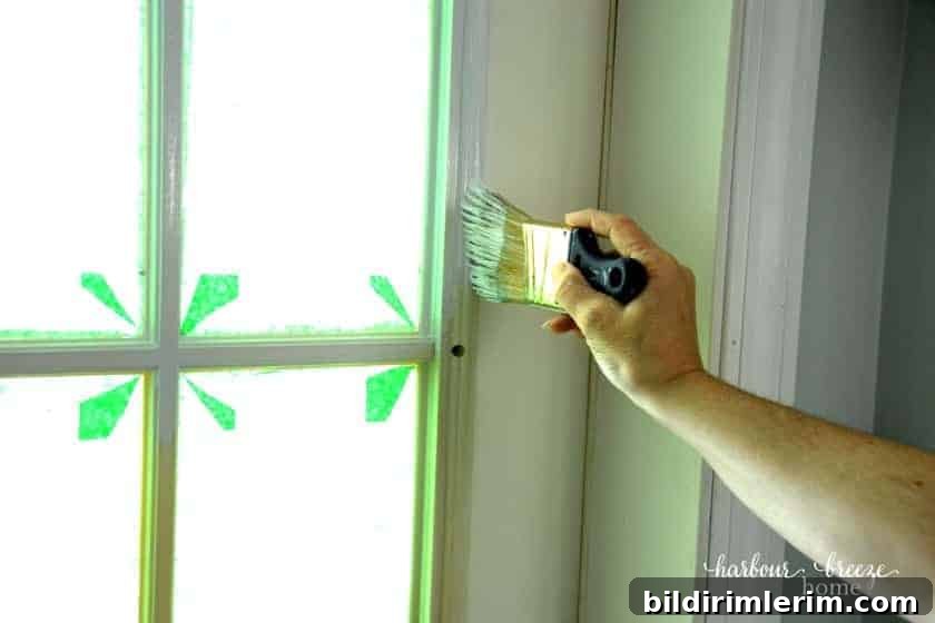 Prime plastic door trim with a handle less trim paint brush first.