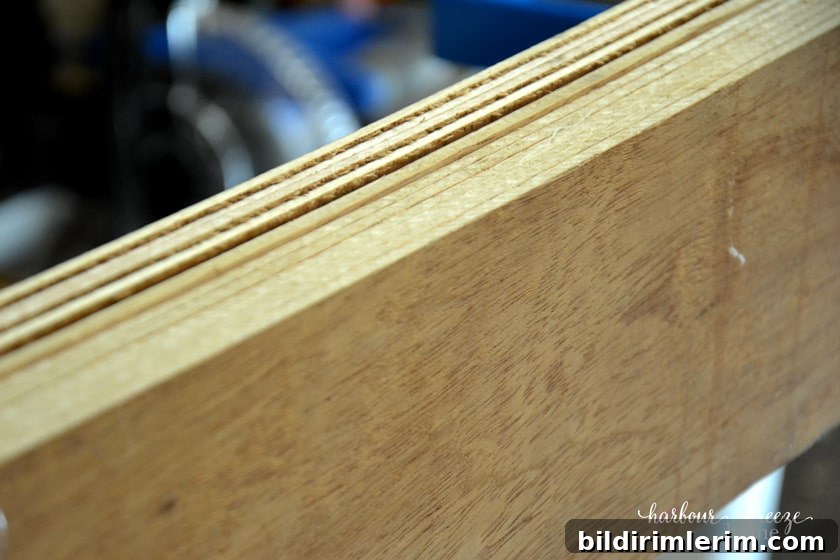 Plywood boards that will be used for DIY Shiplap Wall