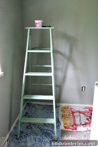 small cottage cheese container sitting on a ladder