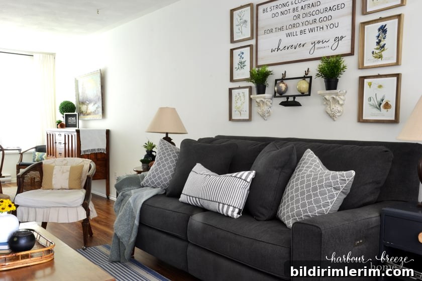 Tips on Buying a Sofa Dark Gray La-z-Boy Sofa in Townhouse Living Room