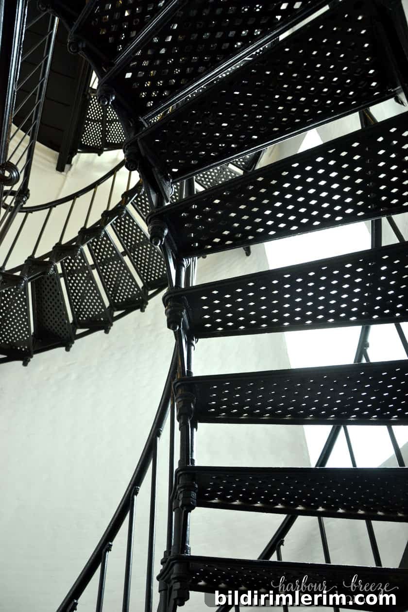 black iron spiral staircase