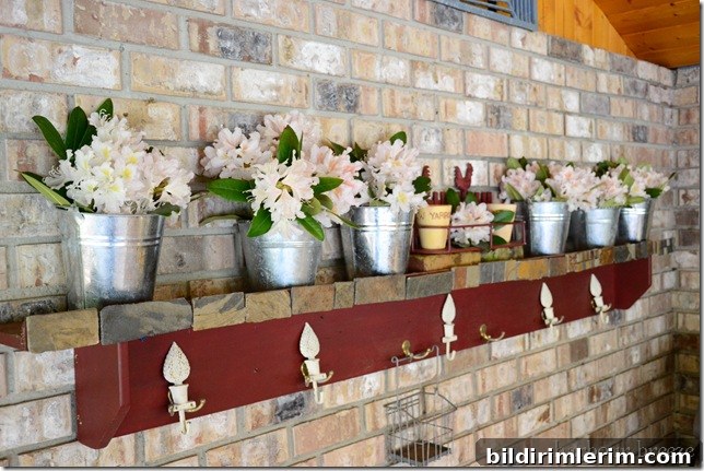 shelf with flowers