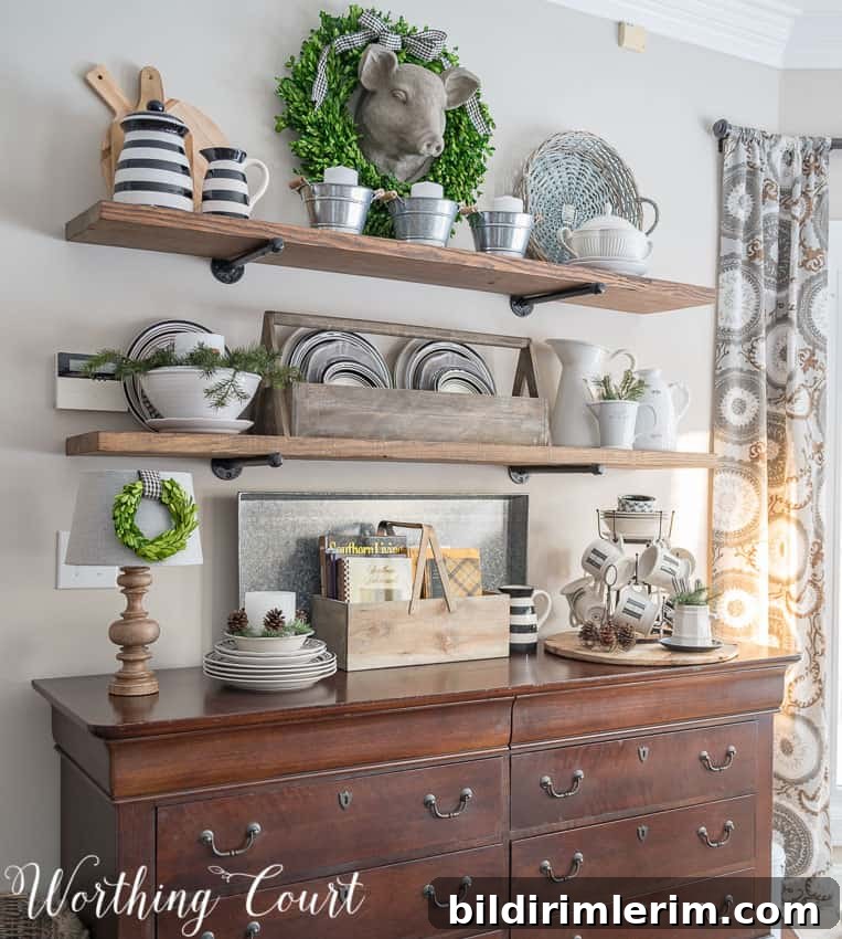 Farmhouse Shelf Styling by Worthing Court