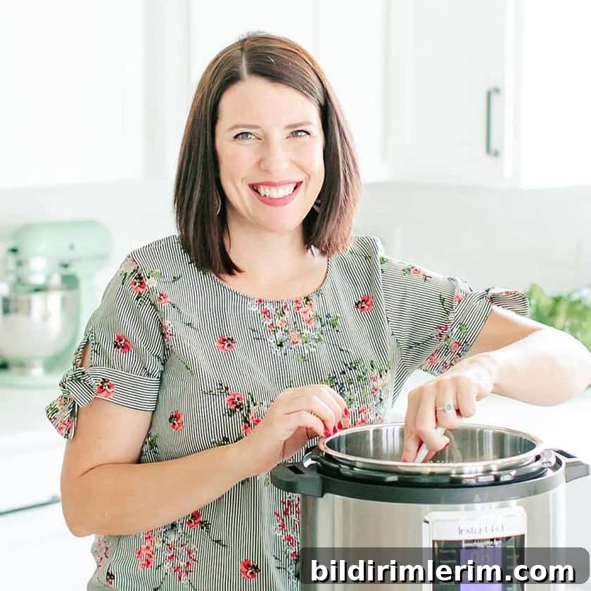 Jen demonstrating Instant Pot cooking