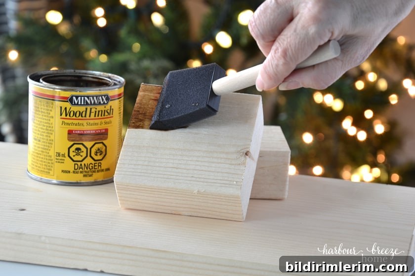 staining a wood block with minwax wood stain