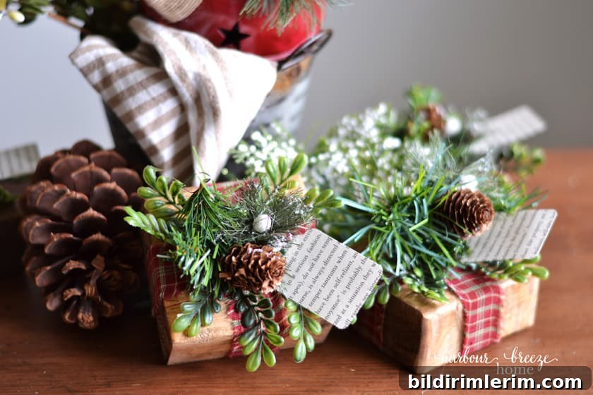 handmade Christmas farmhouse style placecard holders