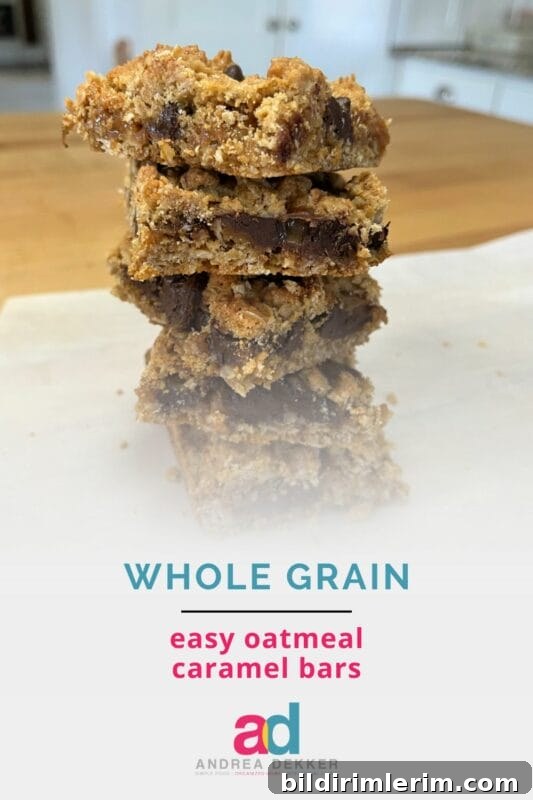 whole grain oatmeal caramel bars