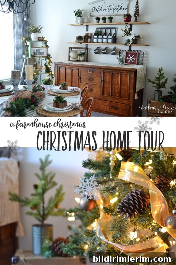 Farmhouse Christmas Home Tour in a Townhouse - cozy farmhouse Christmas decor ideas for small spaces