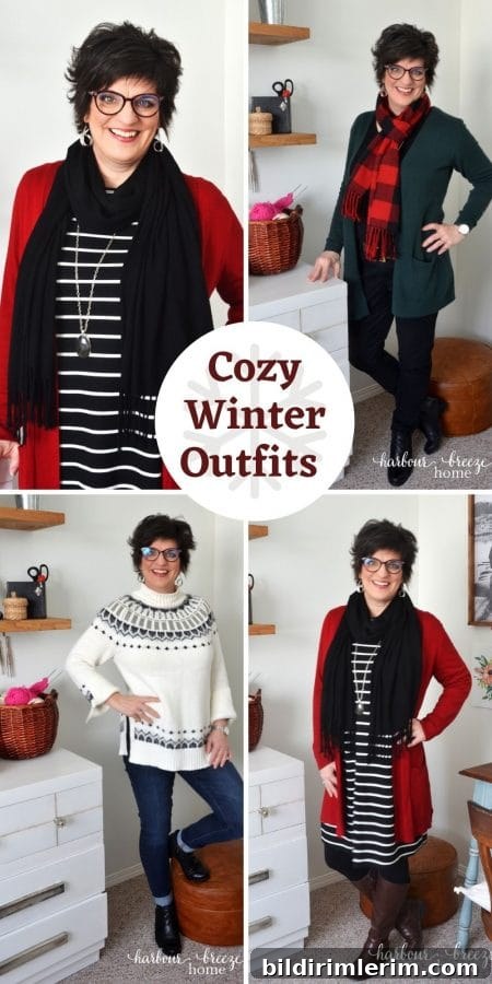 Woman wearing cozy winter outfit