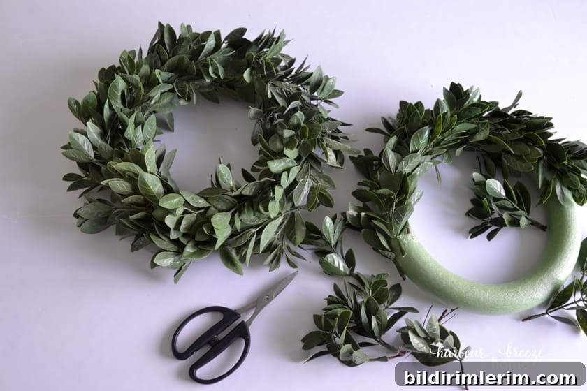 DIY Small Faux Boxwood Wreath on a Budget 3 2 Small faux Boxwood wreaths