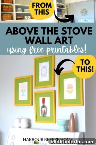 Above the stove wall art idea
