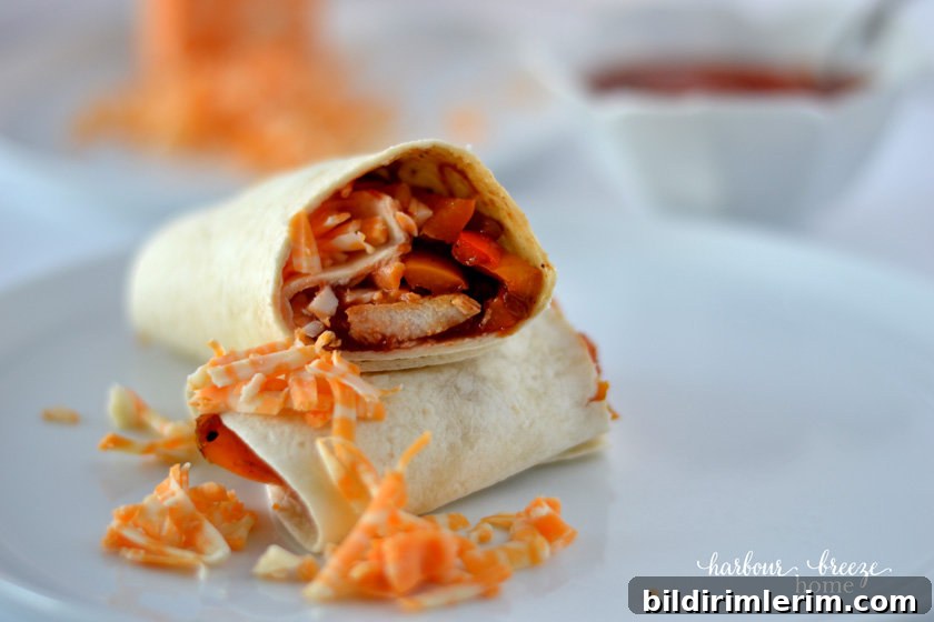 Finished Chicken & Pepper Fajita Wraps