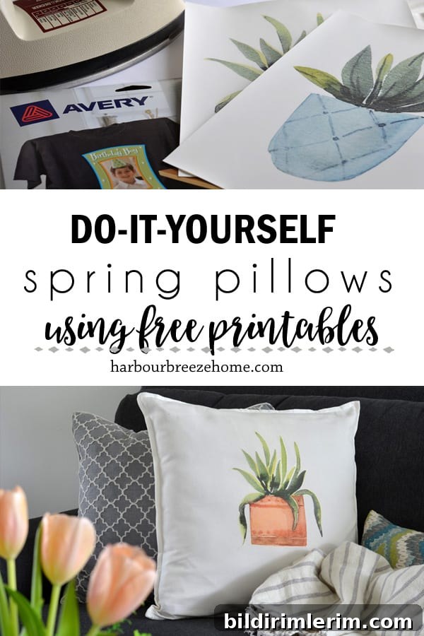 How to Make Spring Throw Pillows using free printables