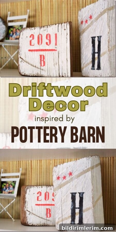 Driftwood Decor Ideas Inspired by Pottery Barn 2 Two painted driftwood decor pieces displayed together