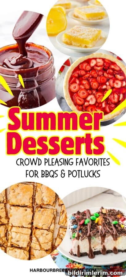 Collage of summer dessert ideas