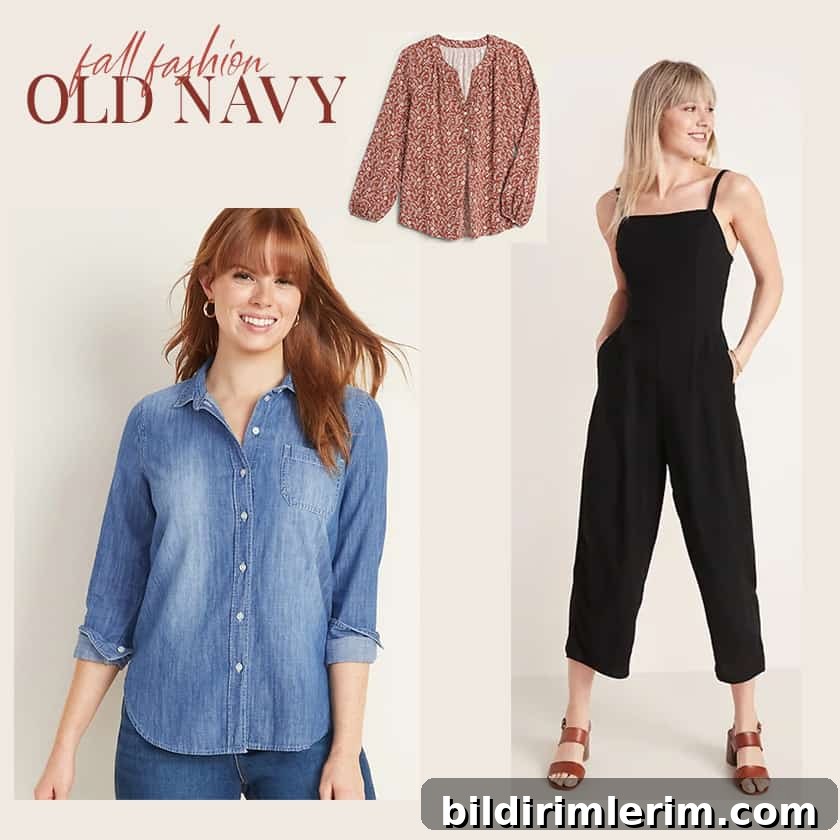 Old Navy fall styling collage