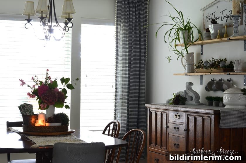 Farmhouse Dining Room with Fall Decor