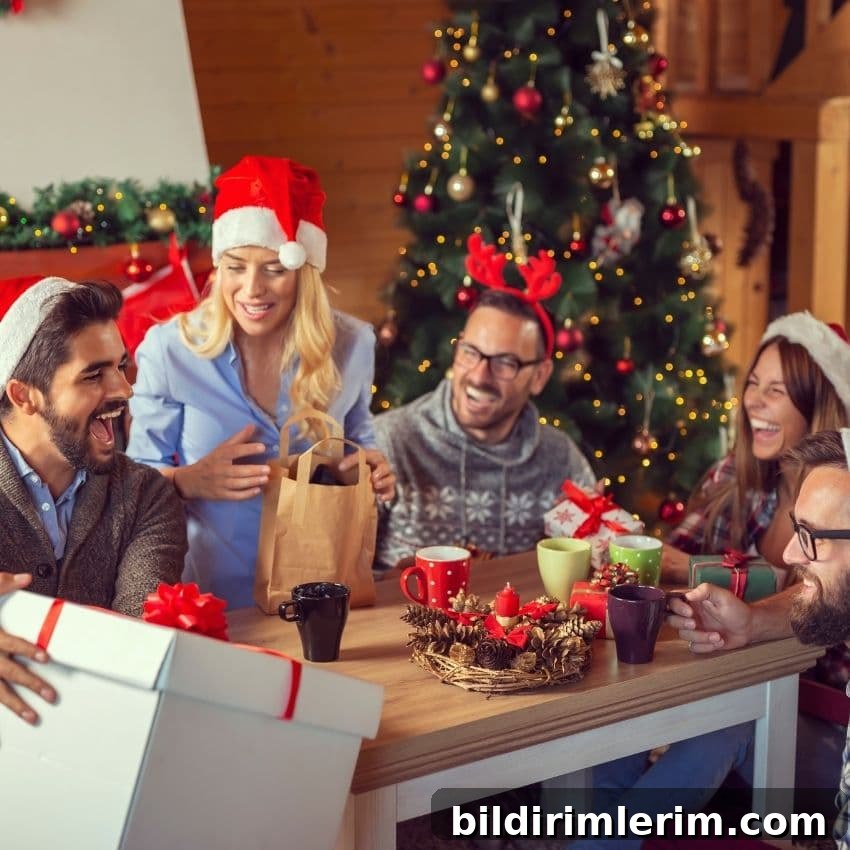 A group of adults sitting around a table playing gift exchange games.