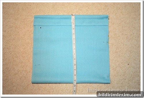 Folded pillow before sewing