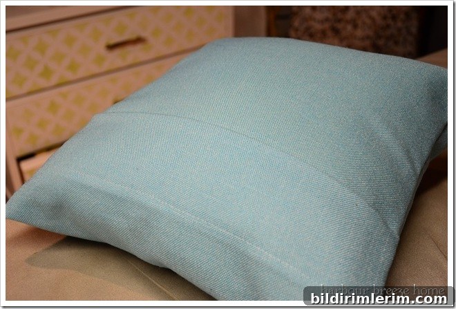 Pillow with flap pulled over