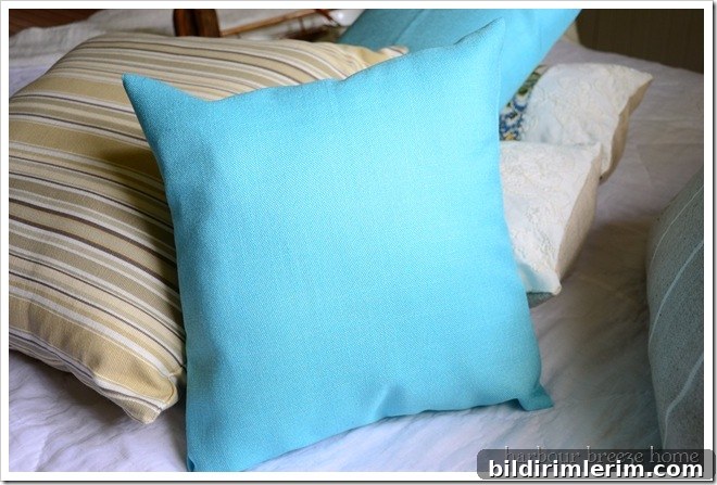 Linen pillow displayed