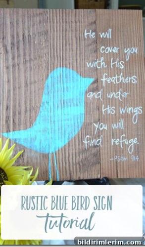 rustic blue bird sign tutorial