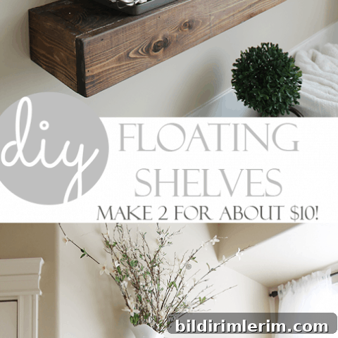 Floating shelves above the tub for additional storage