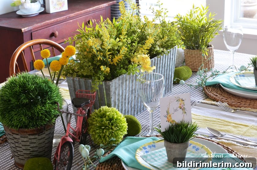 Simple spring table centerpiece
