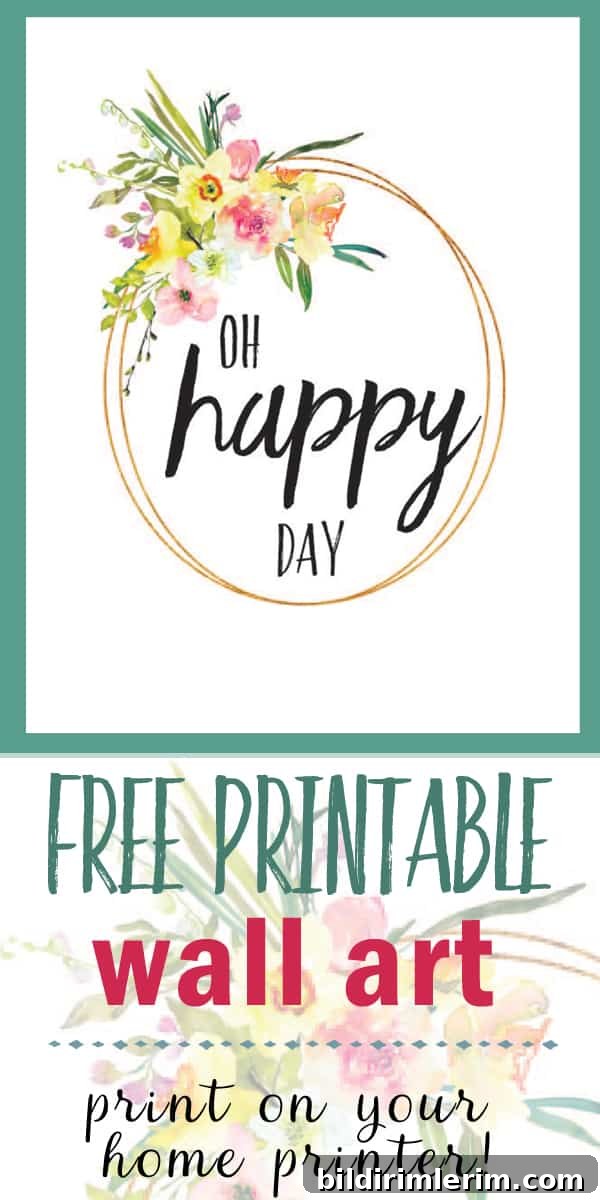 Free Printable O Happy Day Wall Art 2 O Happy Day printable framed