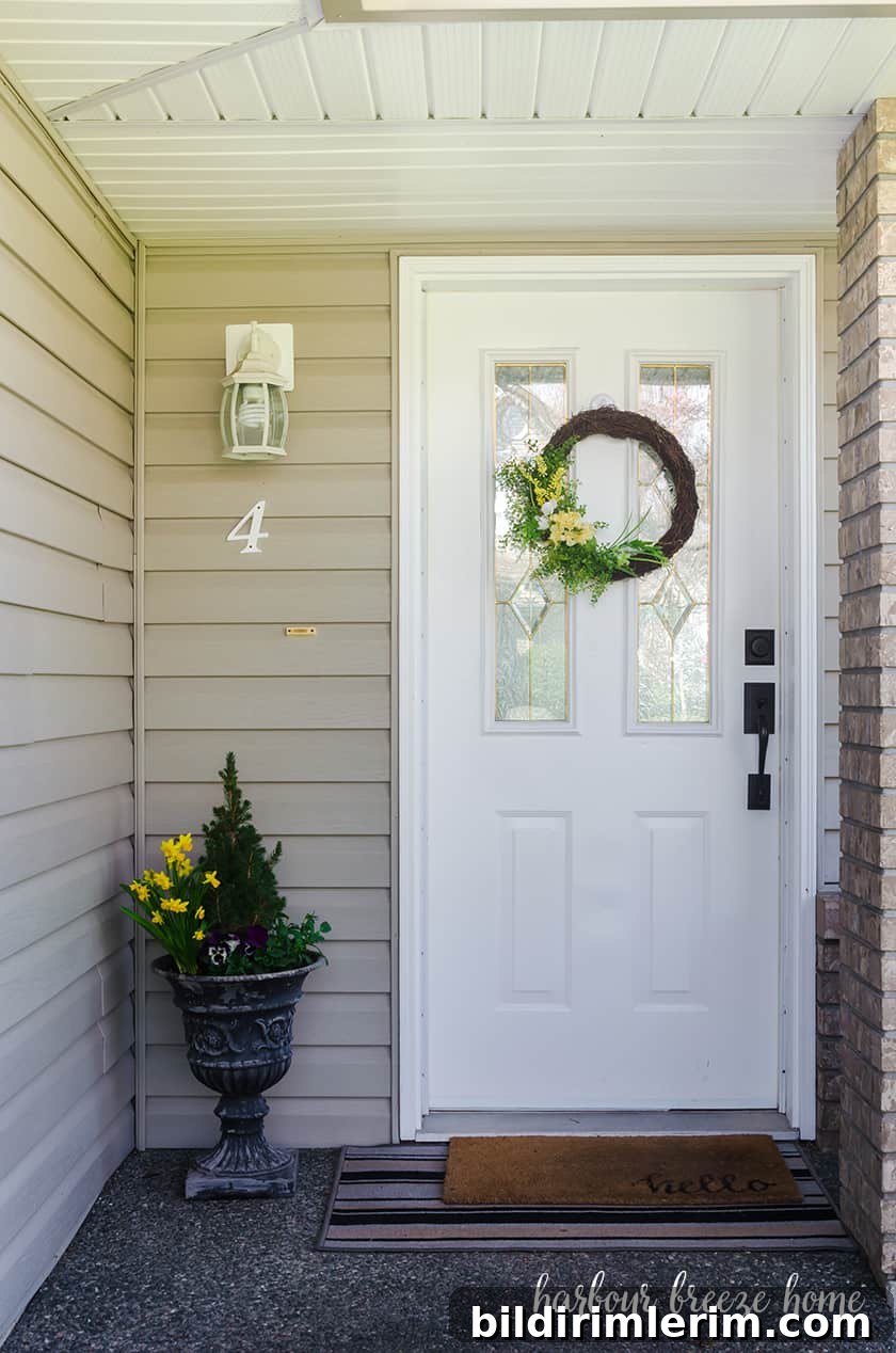Bright refreshed front porch