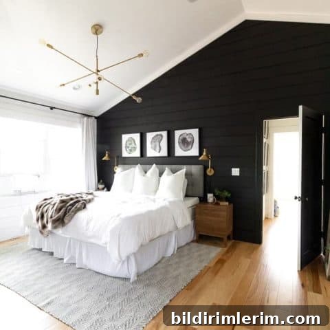 Black and White Modern Master Bedroom