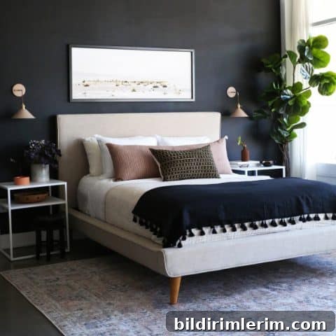 Updating Your Bedroom For Spring with black accent
