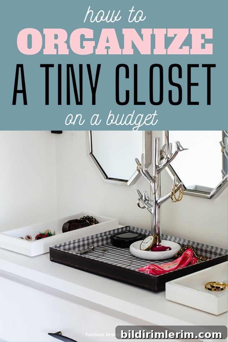 Small closet ideas and organization ideas for small closets using inspiration from Ikea. A picture of a dresser with jewelry tray in a small closet.