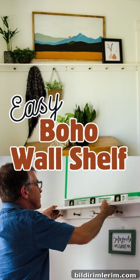 Boho peg shelf pinned for later