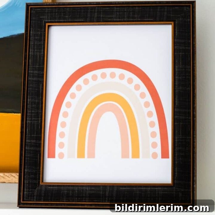 Image for Free Printable Boho Rainbow Wall Art