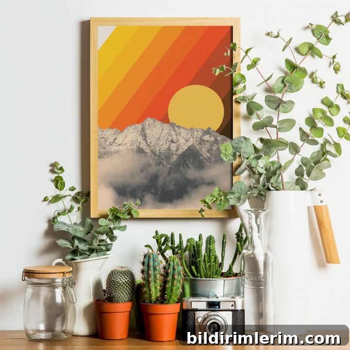 Image for Retro Mountain View Wall Art