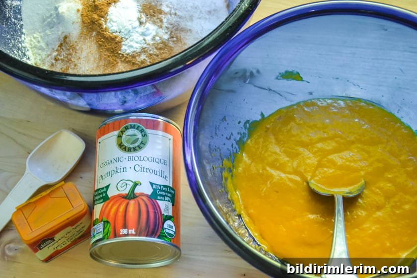 Ingredients for pumpkin muffins