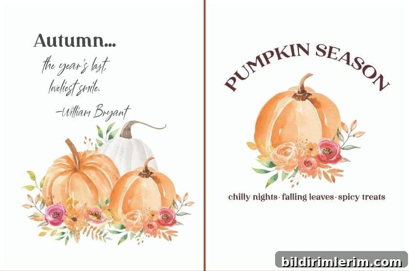 watercolor pumpkins - Fall art printables for the wall
