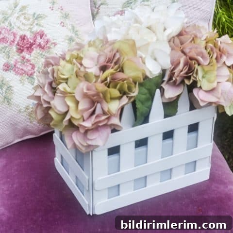 DIY White Picket Fence Planter Box